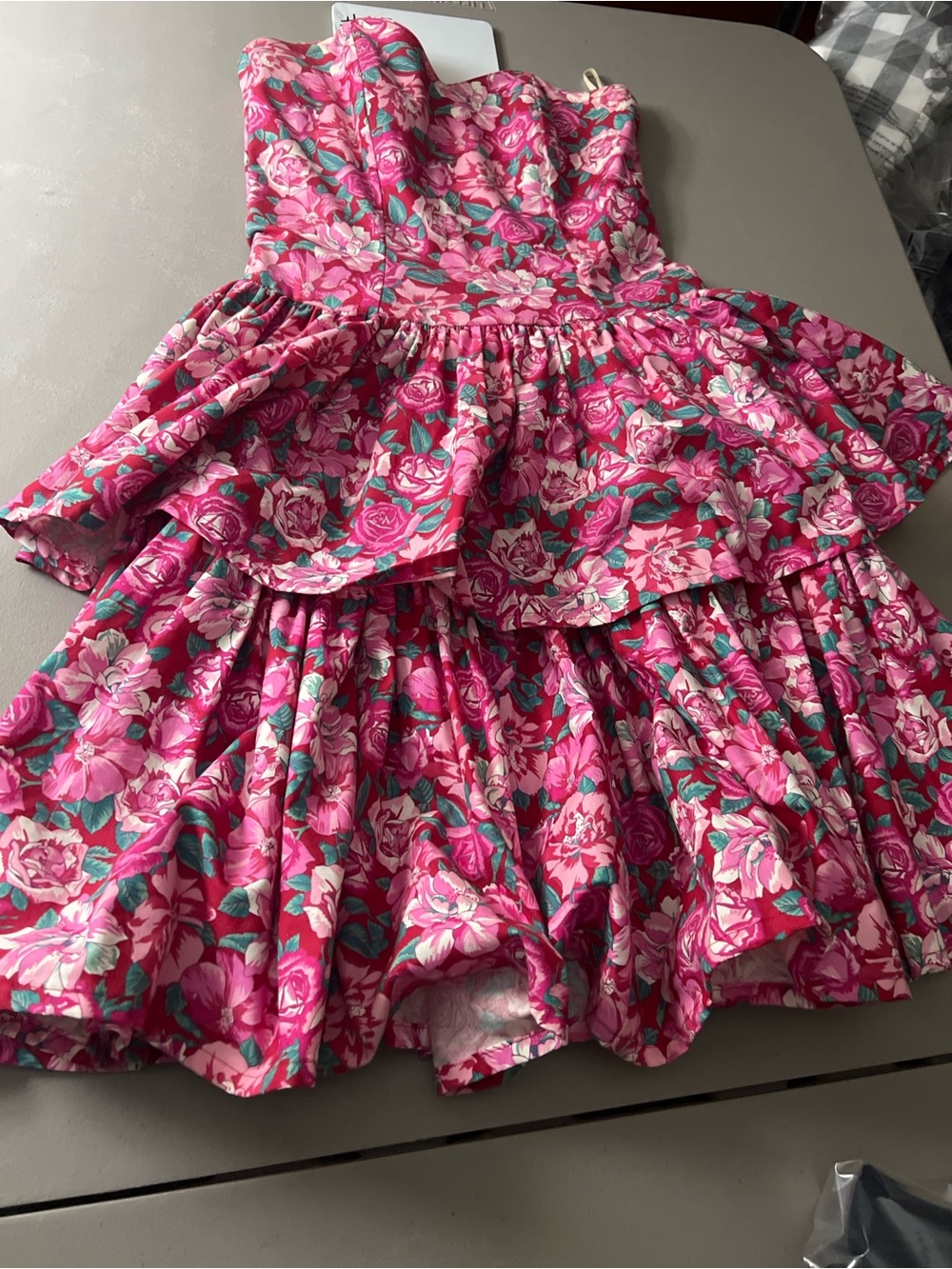 Floral Tiered Pink vintage dress